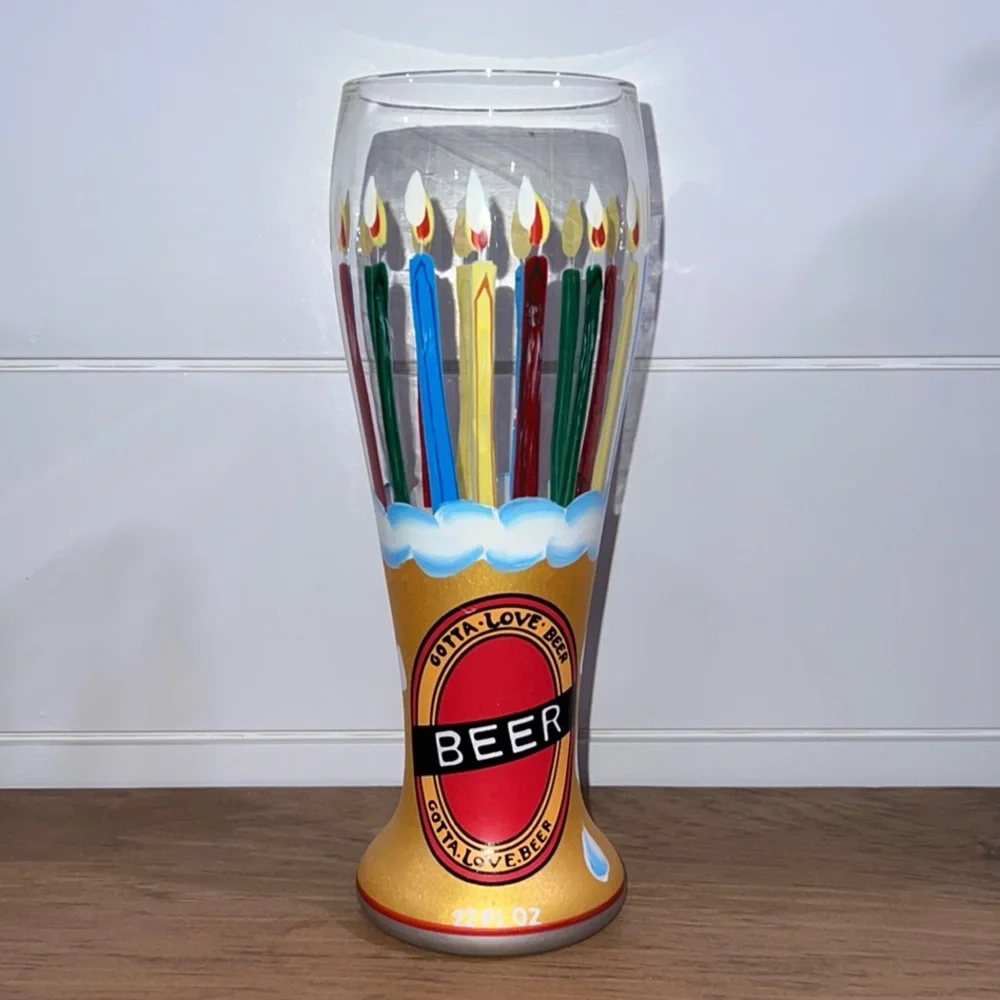 🛍️ 3 for $20 🛍️ - Lolita Hand Painted Pilsner Tall Beer Glass “22 oz - Picture 1 of 7